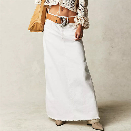 Eden Laurel – Gonna maxi in denim leggero
