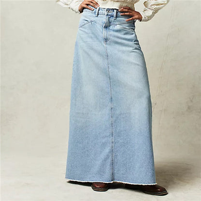 Eden Laurel – Gonna maxi in denim leggero
