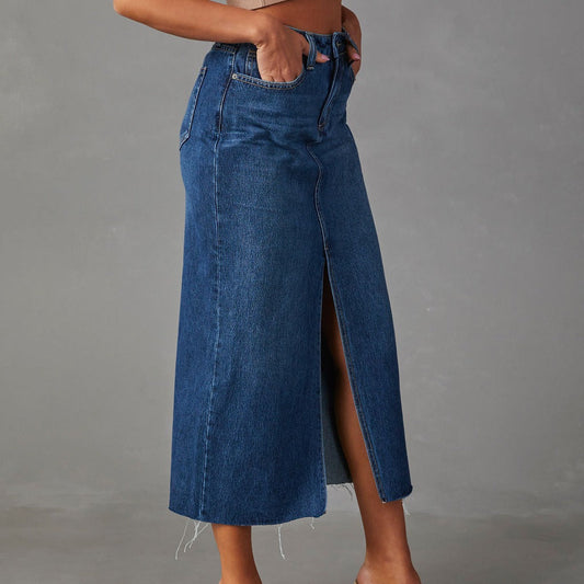 Celine – Gonna midi in denim strutturato