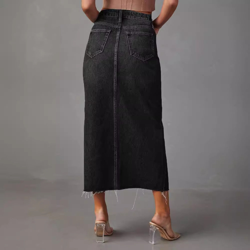 Celine – Gonna midi in denim strutturato
