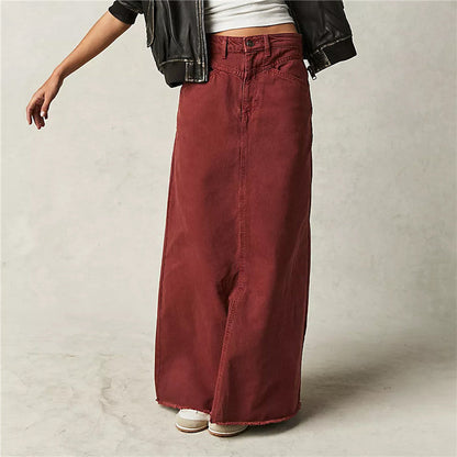 Eden Laurel – Gonna maxi in denim leggero
