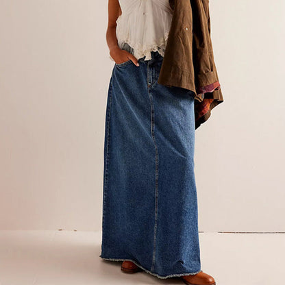 Eden Laurel – Gonna maxi in denim leggero