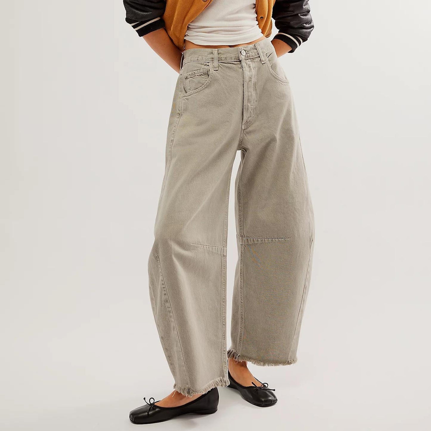 Eden – Jeans in denim a vita alta a gamba larga