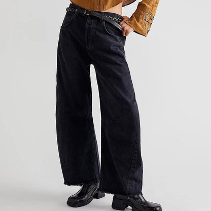 Eden – Jeans in denim a vita alta a gamba larga