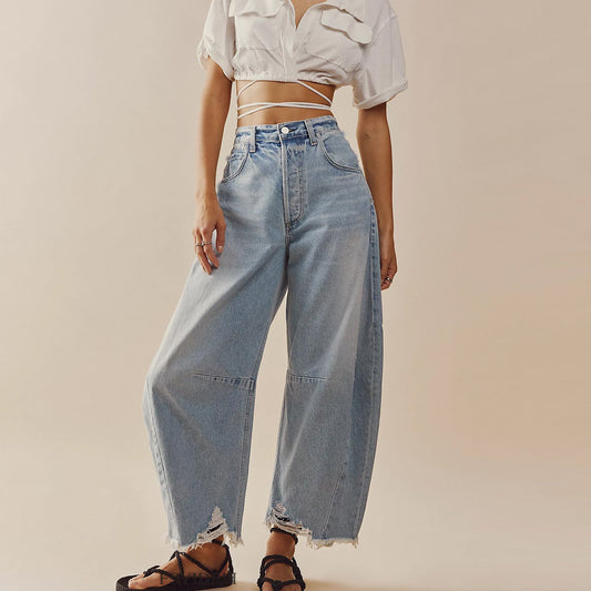 Eden – Jeans in denim a vita alta a gamba larga