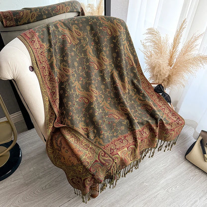 Tania™ – Sciarpa Pashmina Spessa con Frange