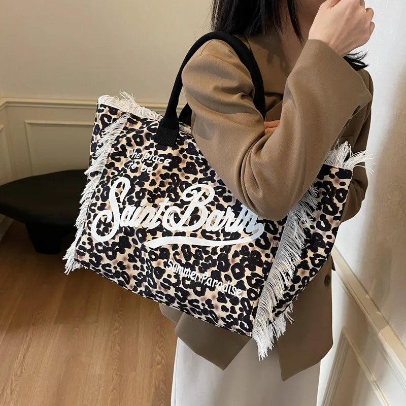 Savina – Borsa tote con stampa leopardata