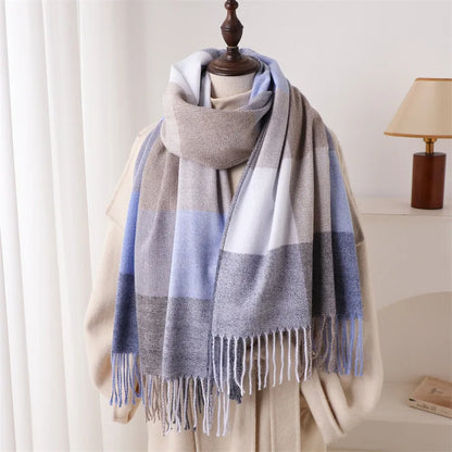 Concetta™ – Sciarpa Invernale in Cashmere a Quadri Multicolore da Donna