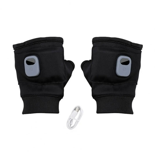 Unisex – Guanti Riscaldati Senza Dita Ricaricabili con Display Digitale