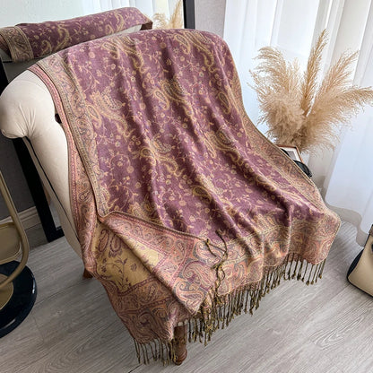 Tania™ – Sciarpa Pashmina Spessa con Frange