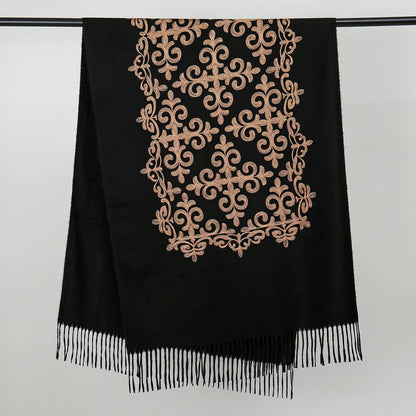 Penelope™ – Sciarpa Pashmina Invernale Ricamata a Fiori