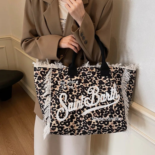 Savina – Borsa tote con stampa leopardata