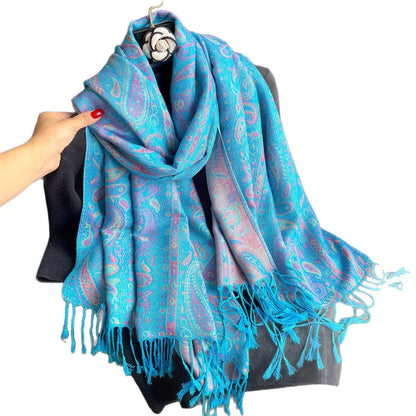 Rosetta™ – Sciarpa in Cashmere Sintetico Ricamata a Doppio Strato da Donna