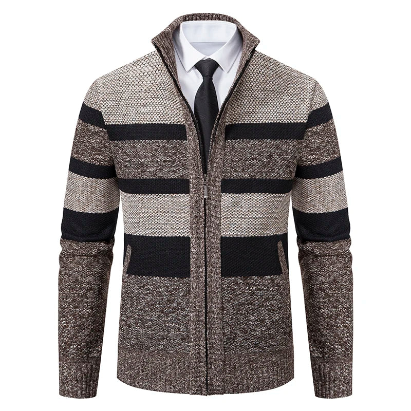 Alfredo – Giacca in Pile Spesso da Uomo Lavorata a Maglia