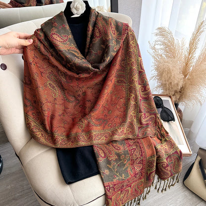 Tania™ – Sciarpa Pashmina Spessa con Frange