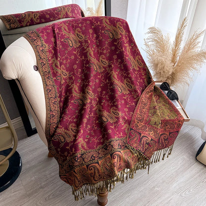 Tania™ – Sciarpa Pashmina Spessa con Frange