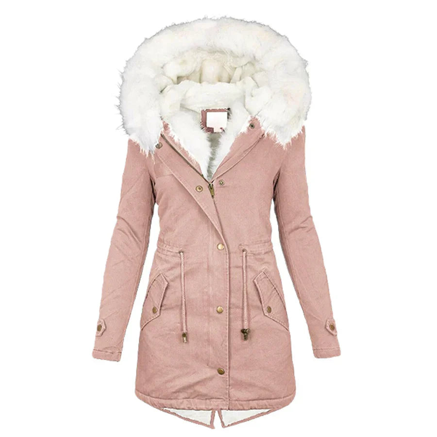 Amalie – Giacca invernale con cappuccio e faux fur