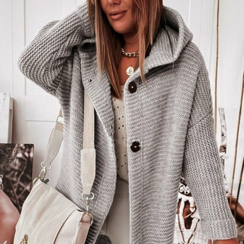 Liliana – Cardigan lavorata a maglia con cappuccio
