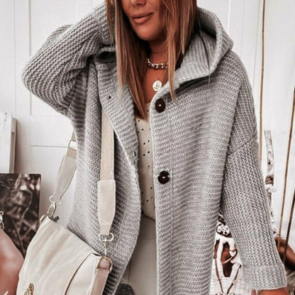 Liliana – Cardigan lavorata a maglia con cappuccio