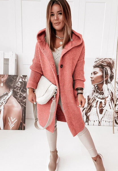 Liliana – Cardigan lavorata a maglia con cappuccio