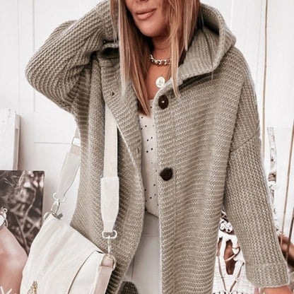 Liliana – Cardigan lavorata a maglia con cappuccio
