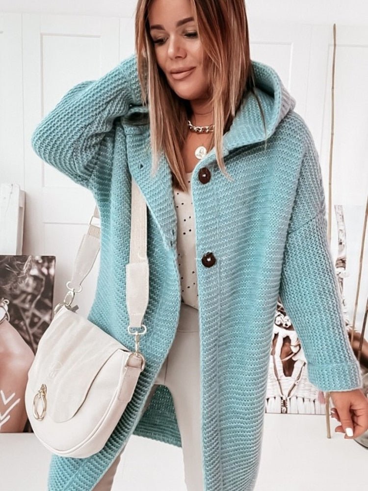Liliana – Cardigan lavorata a maglia con cappuccio