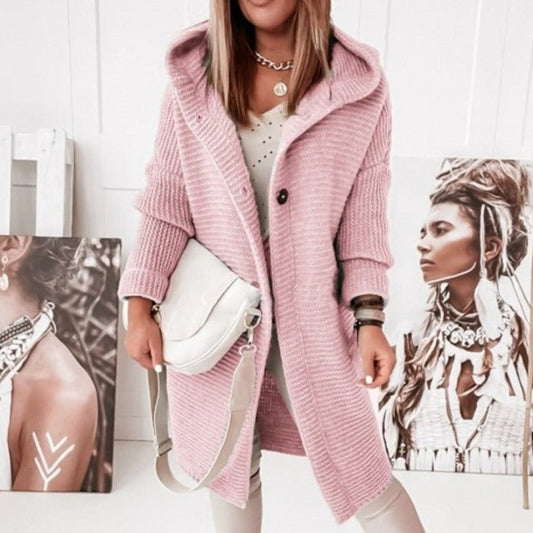 Liliana – Cardigan lavorata a maglia con cappuccio