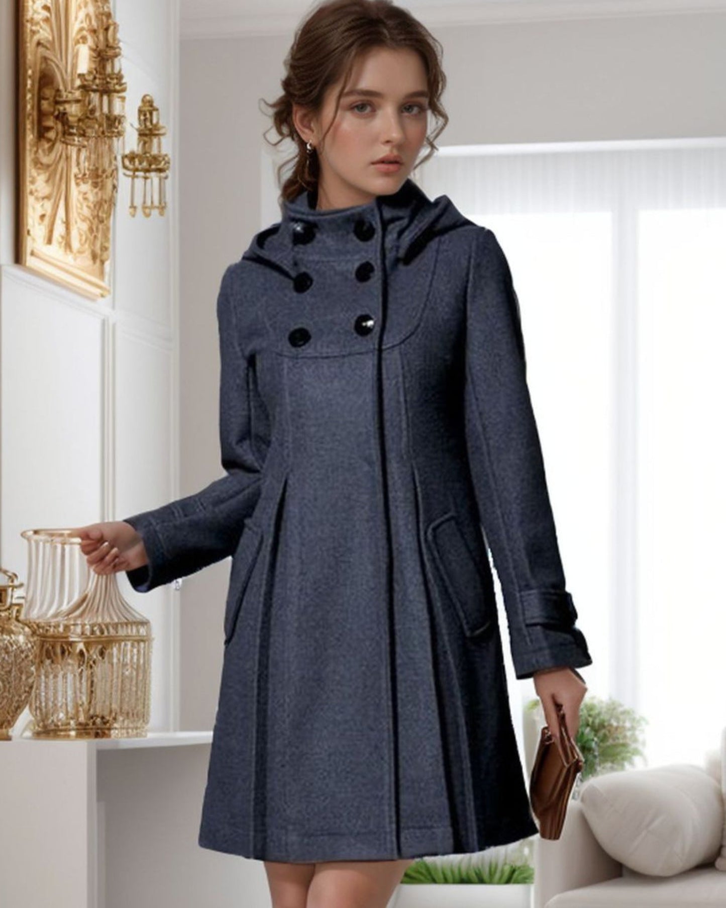 Francine – Giacca elegante in lana con cappuccio