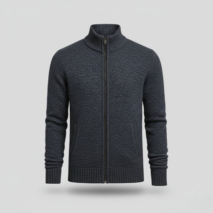 Jake – Cardigan con cerniera in lana merino