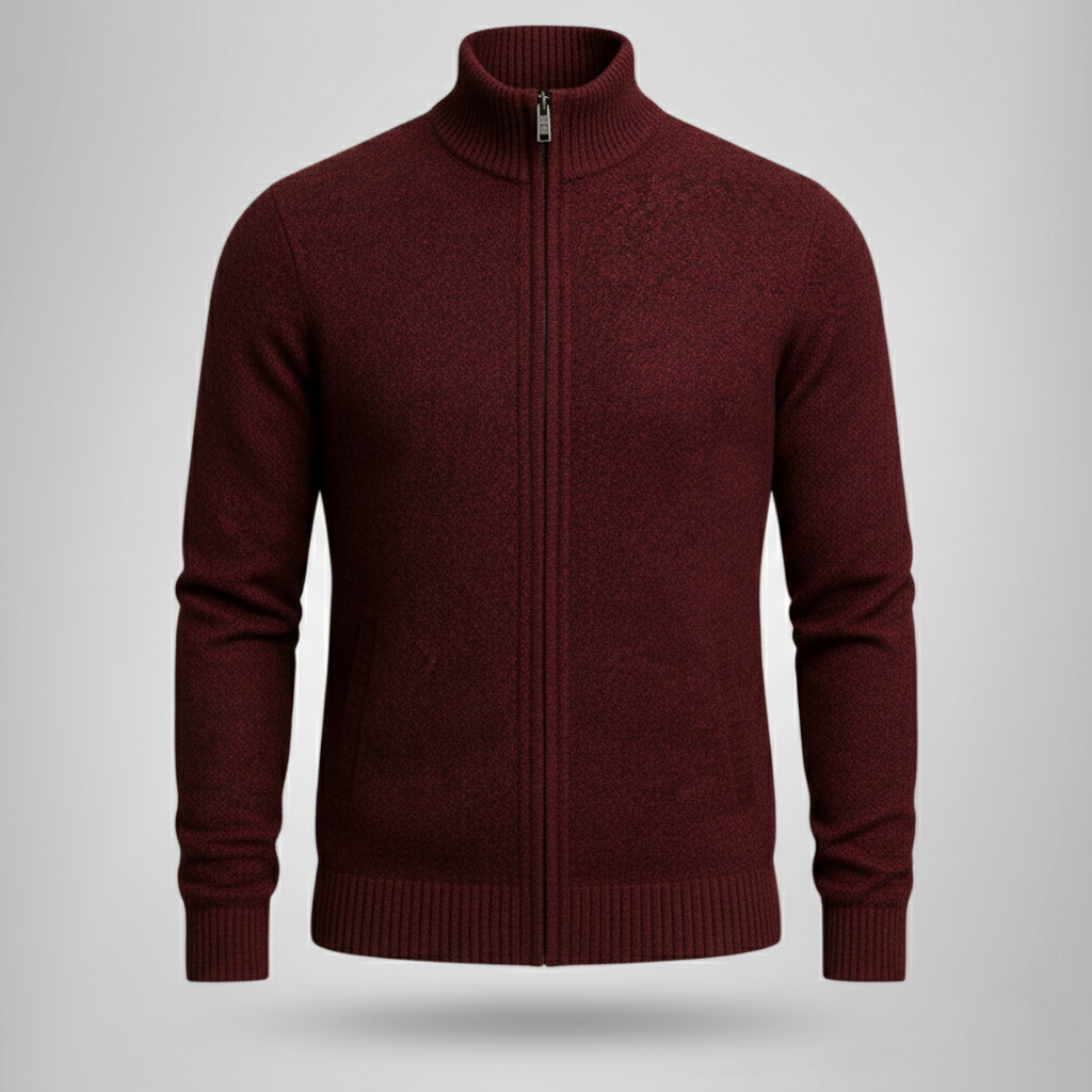 Jake – Cardigan con cerniera in lana merino