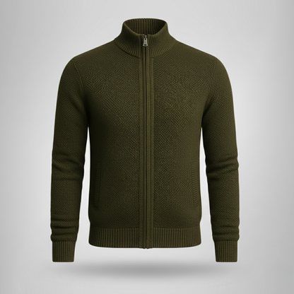 Jake – Cardigan con cerniera in lana merino