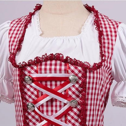 Andy – Traditionel rød dirndl med forklæde