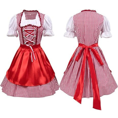 Andy – Traditionel rød dirndl med forklæde
