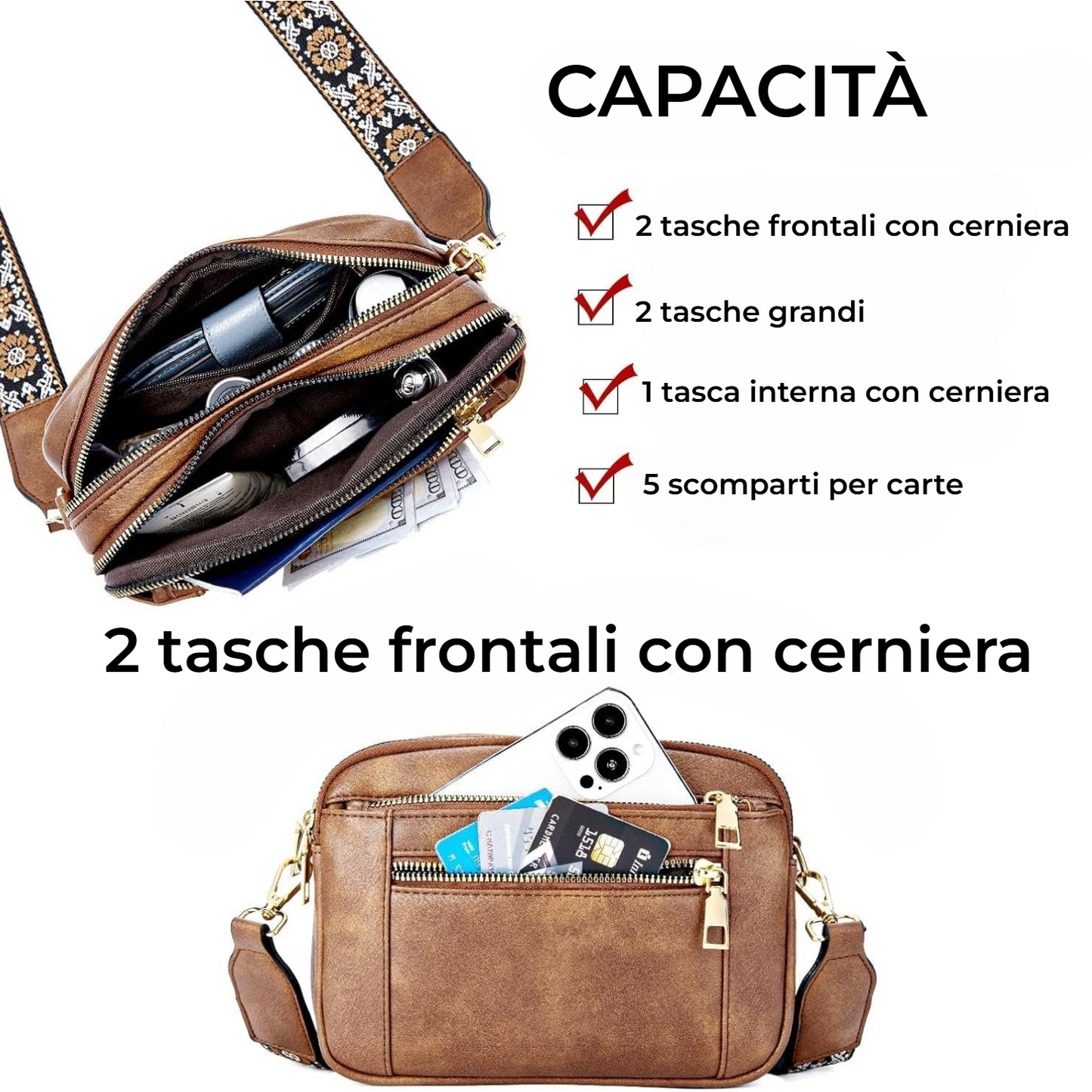 Signe™  – Elegant læder skuldertaske